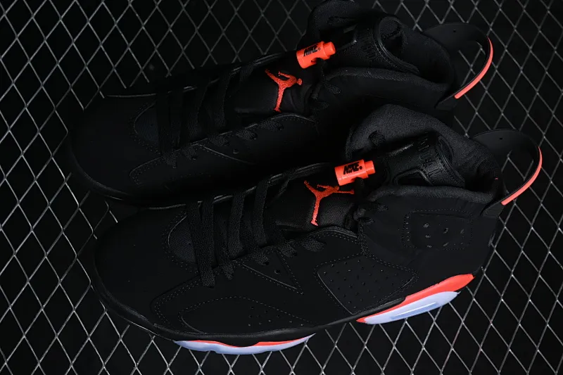 All categories Air Jordan Jordan series basketball shoes Air Jordan 6 F version Air Jordan 6 "Infrared" AJ6 Joe 6 black infrared 3M reflective basketball men's shoes 384664-060
